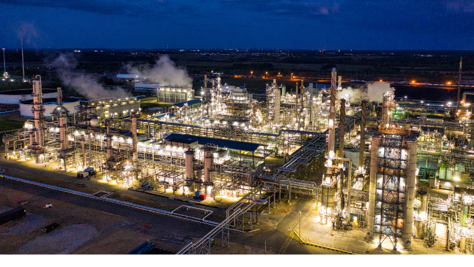 A Michigan manufacturing plant with IT systems running at night.